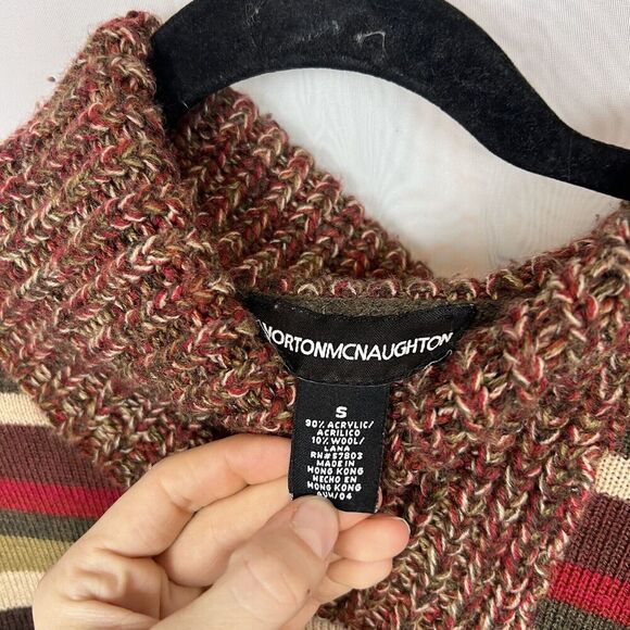 vintage Norton Mcnaughton wool blend Small striped sweater retro artsy - Picture 2 of 9